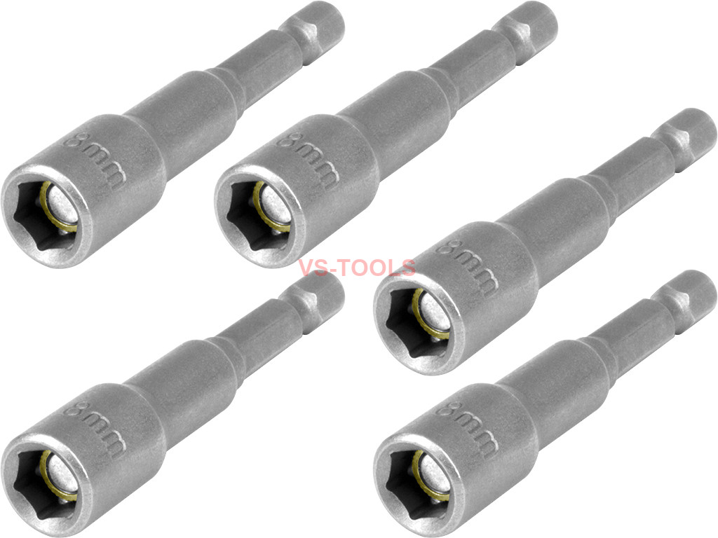 5pcs-1-4-hex-8mm-65mm-professional-metric-socket-magnetic